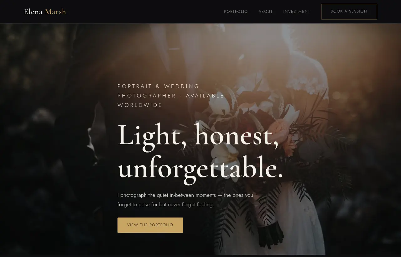 Photographer portfolio preview