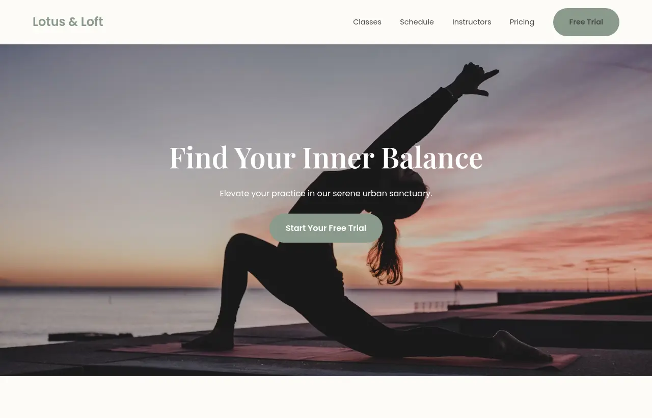 Yoga studio preview